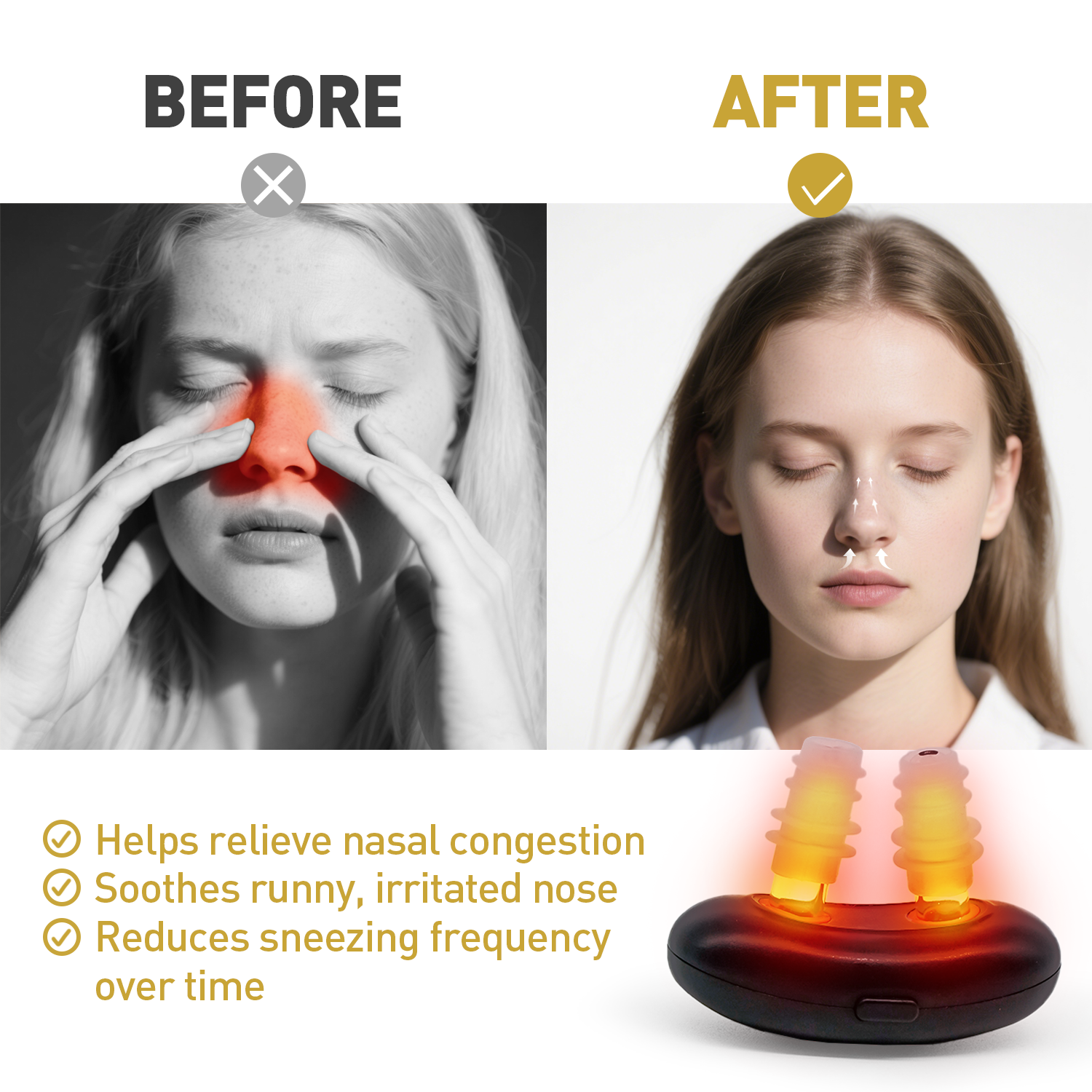 SooRadiant Red Light Nasal Soother – Portable 650nm LED Nasal Therapy Device