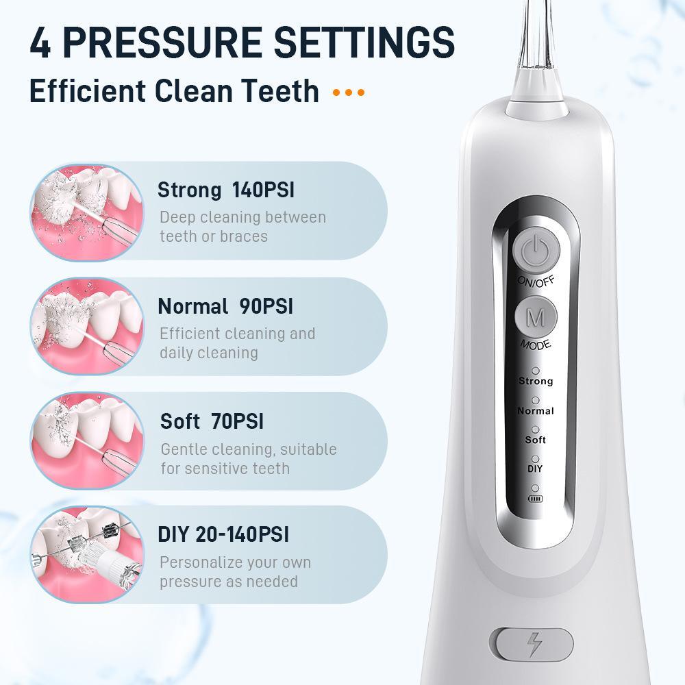Cordless Water Flosser with DIY Mode,4 Nozzles, Portable