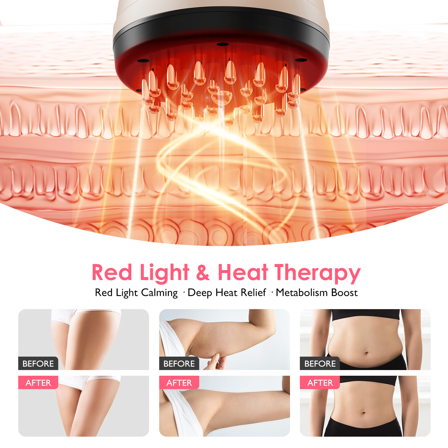 VUFVOID Upgraded  Electric Handheld Massager with STIM Heat and Vibration, Drainage & Anti Swelling GuaSha Tool For Belly Legs Full Body, Gift for Mom